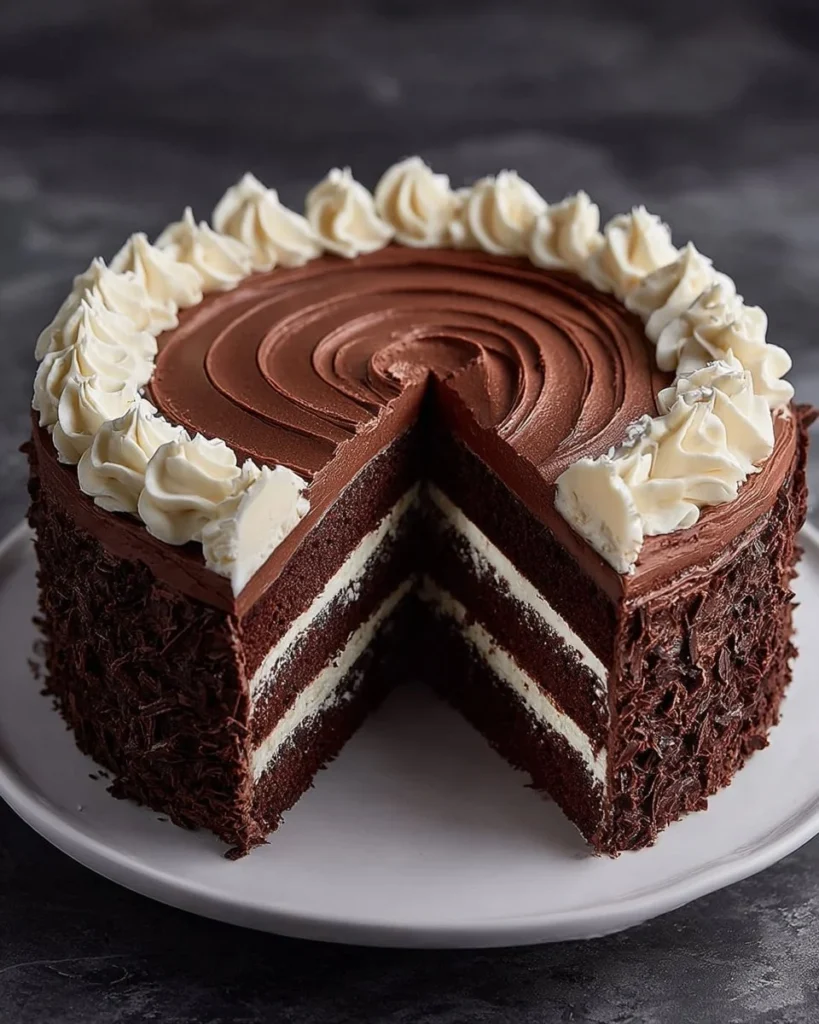 Homemade Prestige Cake beautifully decorated and ready to serve.