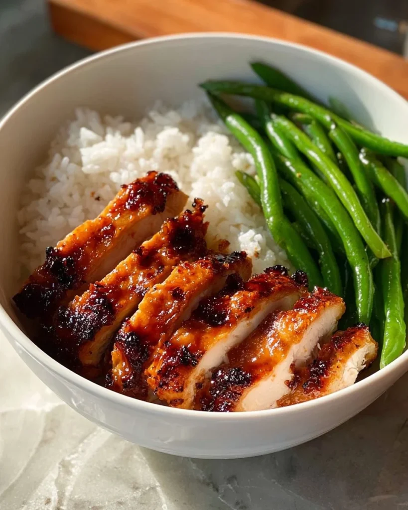 Delicious Honey Garlic Chicken Power Bowl with fresh vegetables