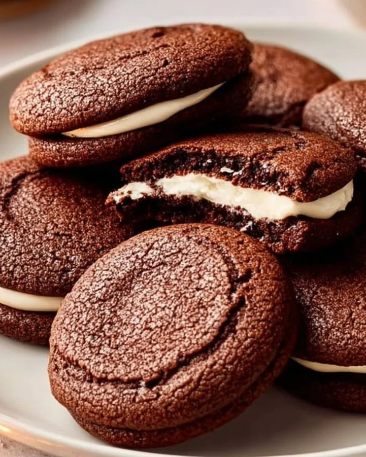 Delicious hot chocolate cookies with melted chocolate and marshmallows