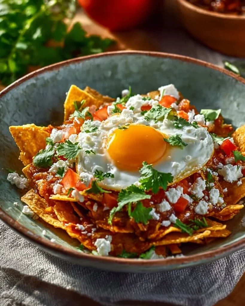 Delicious Huevos Rancheros with eggs, salsa, and tortillas served on a plate.