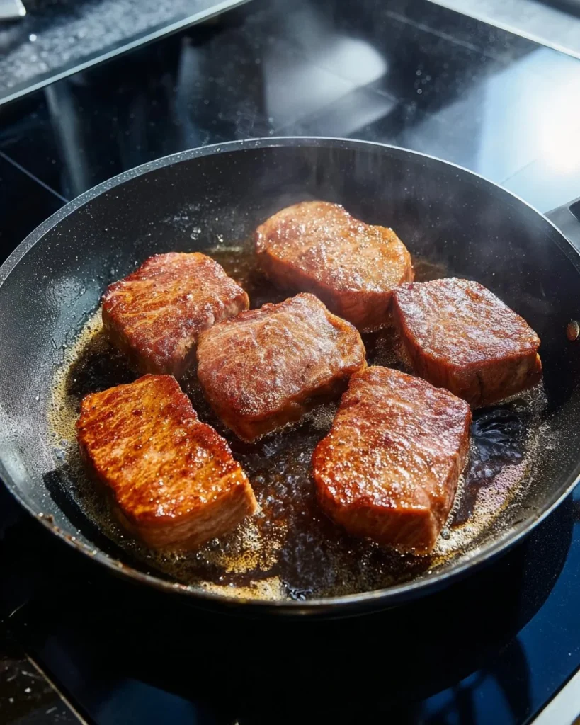 Perfectly sliced spam sandwich ready to be served