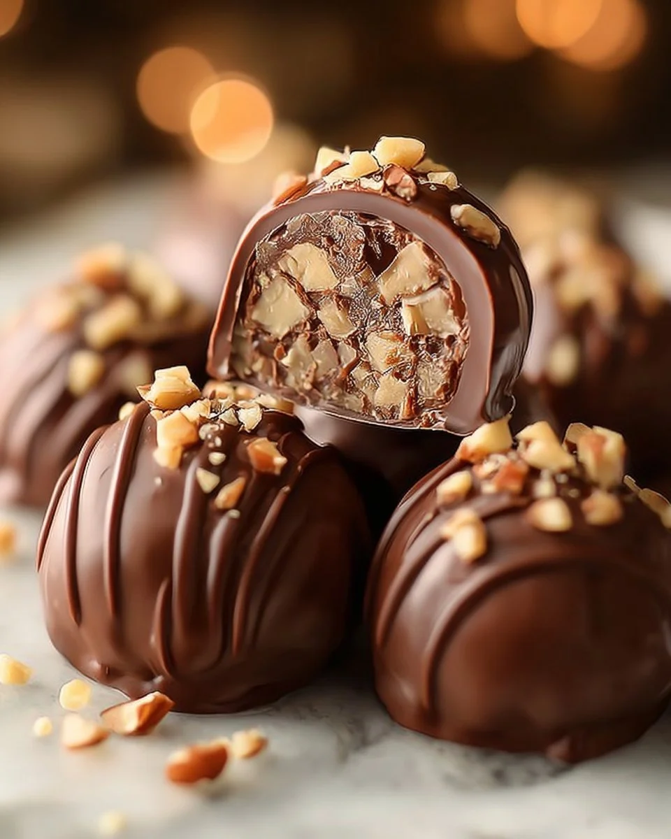Delicious chocolate truffles with nuts, perfect for sweet cravings