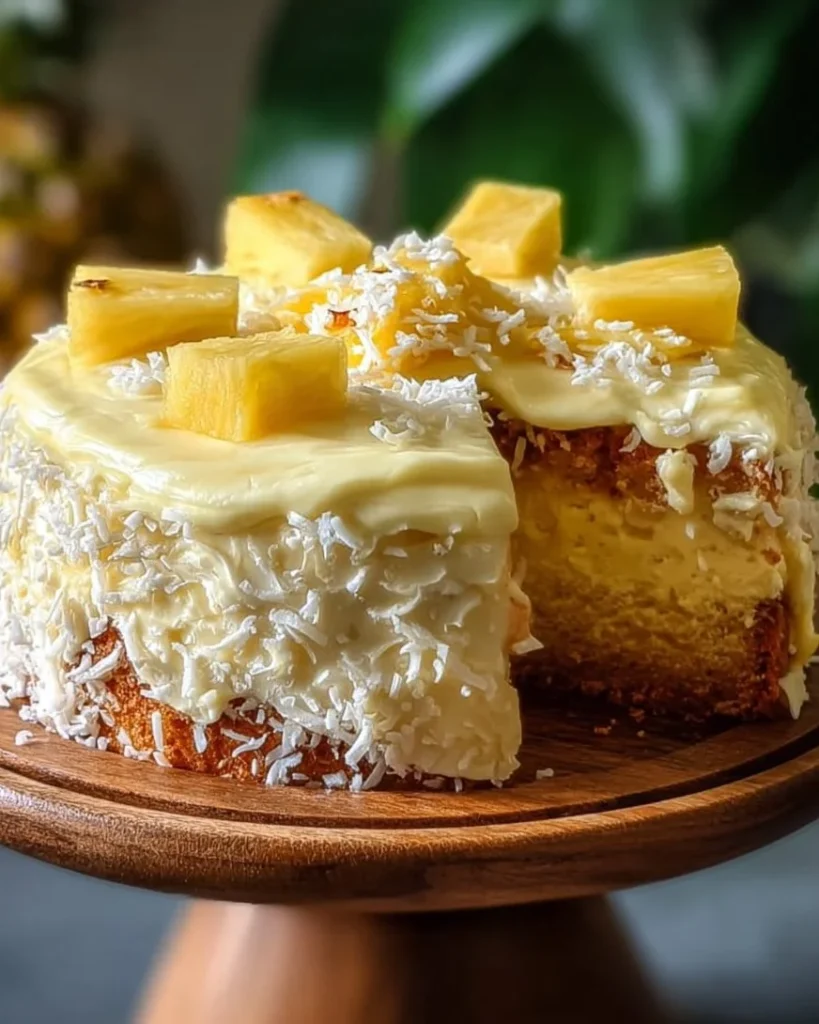 Deliciously moist and juicy pineapple cake served on a white plate