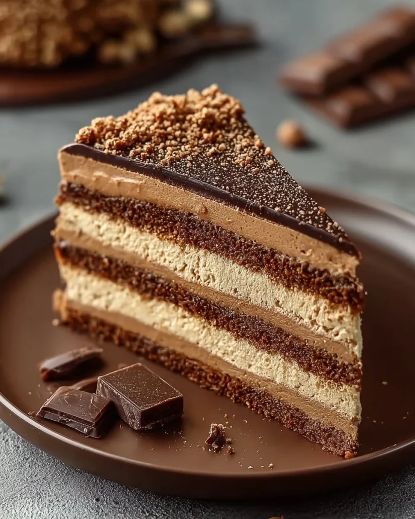 Delicious Kiev Cake with meringue layers and creamy filling