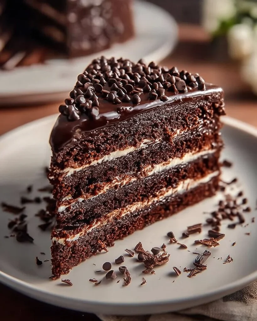 Delicious layered chocolate delight dessert with rich chocolate layers
