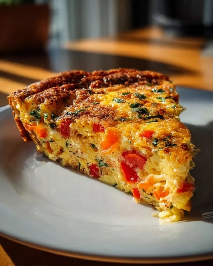 Delicious crustless Lazy Morning Quiche made with fresh ingredients