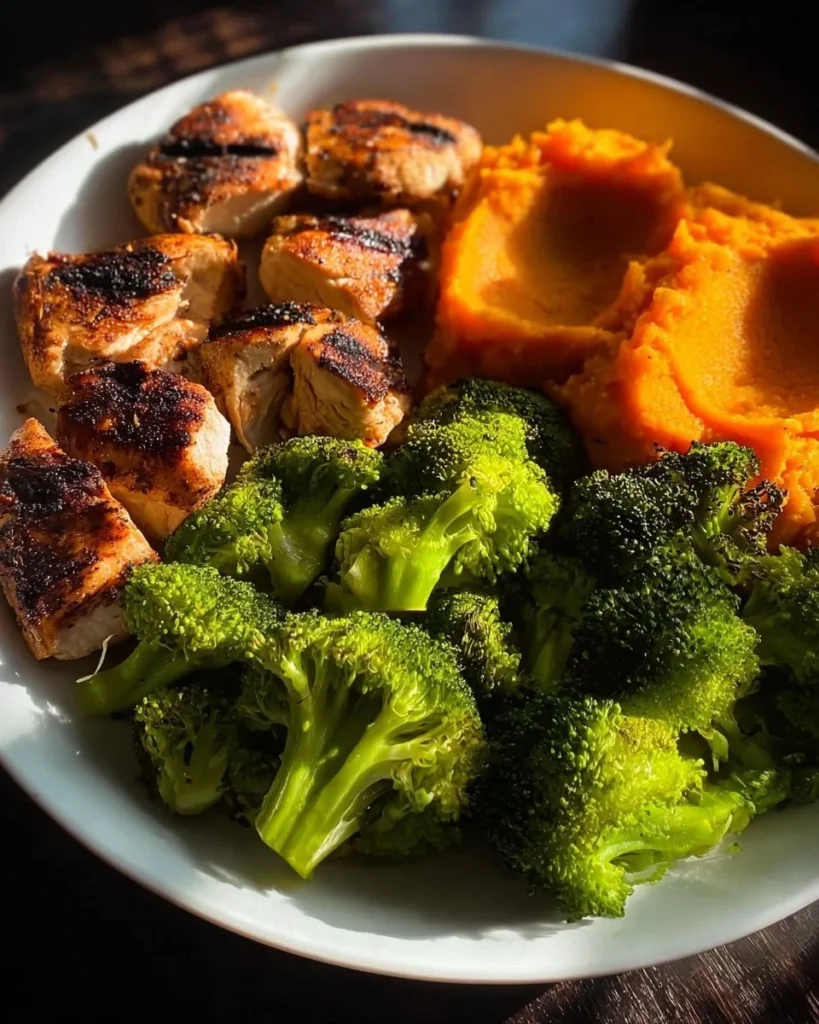 Lemon Butter Chicken Power Plate with fresh herbs and lemon slices