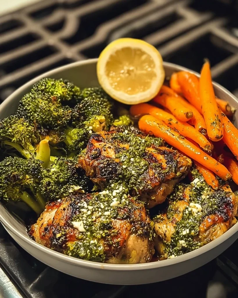 Lemon Herb Chicken Bowl with fresh vegetables and herbs