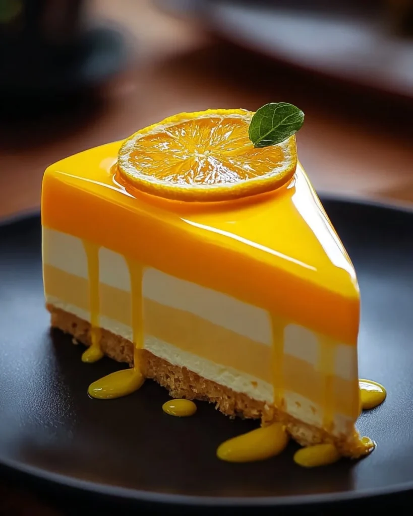 Delicious lemon mousse cake topped with fresh lemon slices and whipped cream