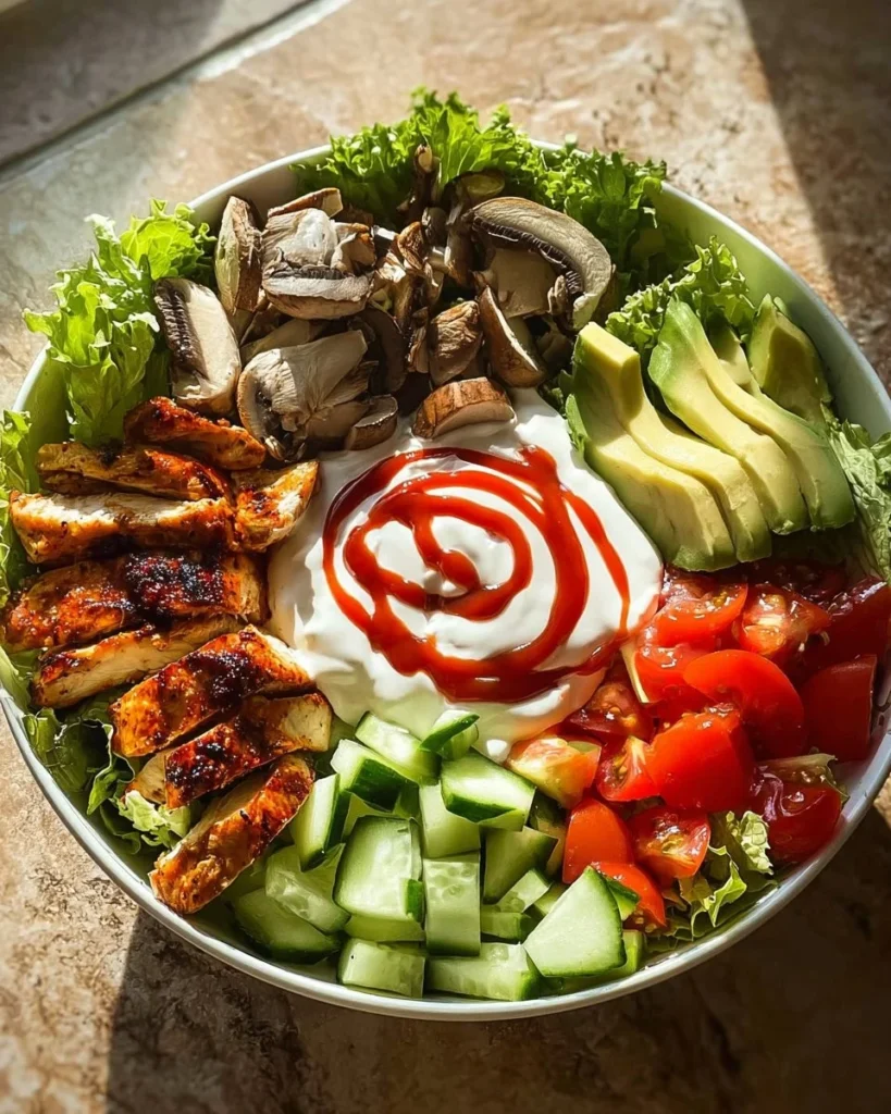 Delicious Loaded Chicken and Veggie Power Bowl with colorful vegetables