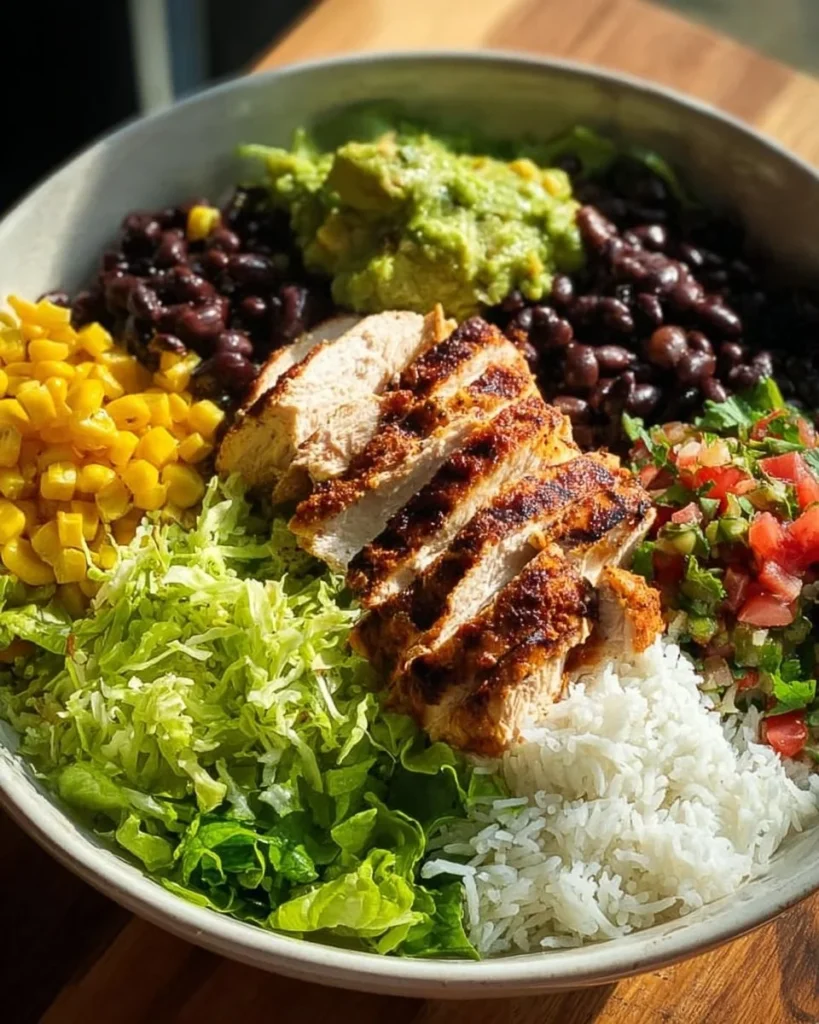 Loaded Southwest Chicken Burrito Bowl with fresh ingredients and vibrant spices
