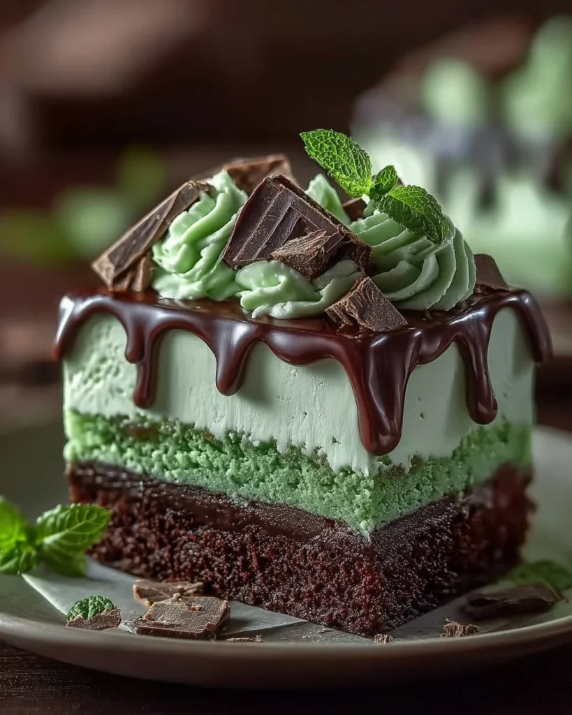 Luscious chocolate layered cake with rich frosting and decorative toppings