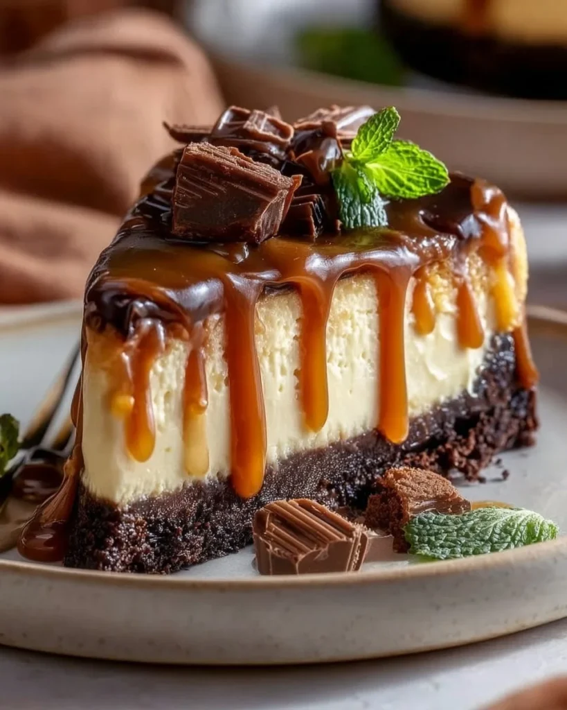 Luscious cream cheesecake topped with fresh berries and a smooth layer of whipped cream.