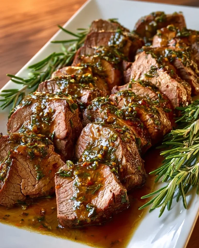 Luxurious Million Dollar Beef Tenderloin served elegantly on a plate