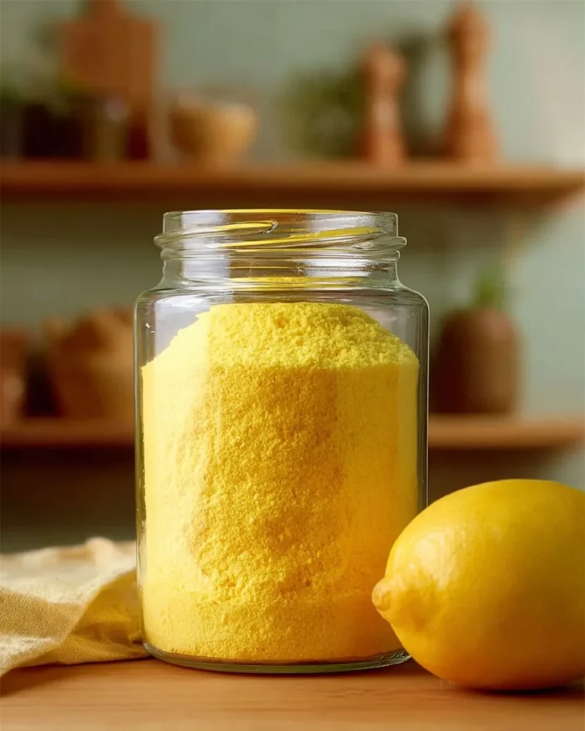 Homemade lemon powder for enhancing flavors in desserts and dishes