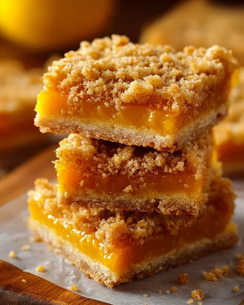 Delicious homemade Mango Crumb Bars with a crumbly topping and fresh mango filling