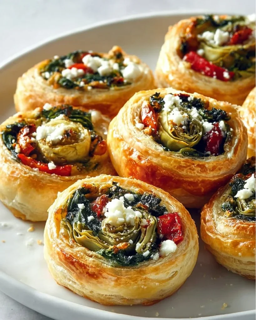 Delicious Mediterranean Pinwheels, a colorful appetizer with fresh ingredients.