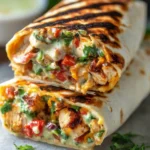Mediterranean Chipotle Ranch Grilled Chicken Burrito with fresh ingredients and vibrant flavors