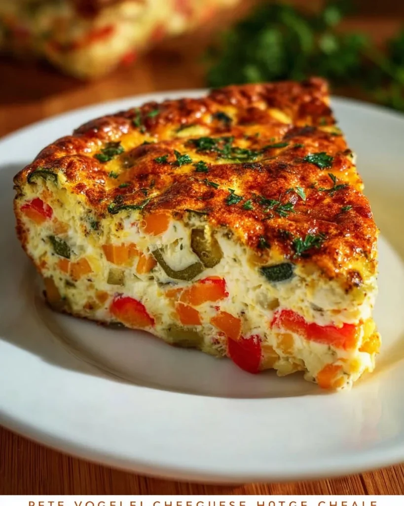 Mediterranean High-Protein Cottage Cheese Veggie Bake with colorful vegetables