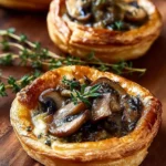 Mediterranean mushroom tarts with shallots and herbed goat cheese