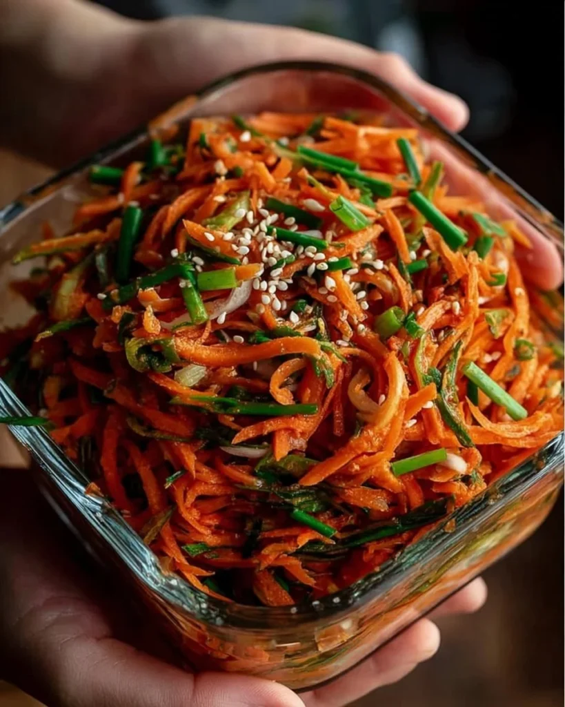 Mediterranean Spicy Korean Radish Salad in a bowl with fresh ingredients