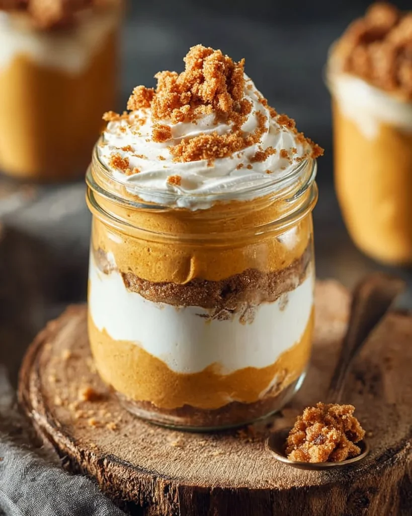 Mini No Bake Pumpkin Pies served on a decorative plate.