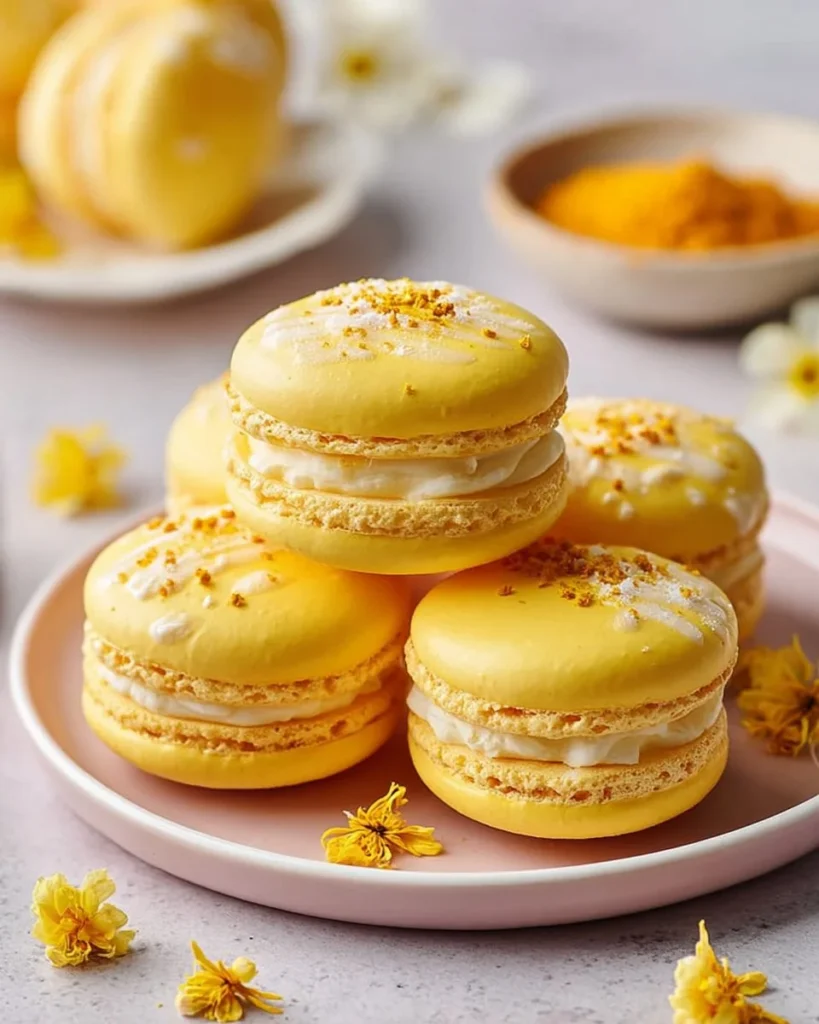 Miso mango meringue clouds elegantly presented on a plate.