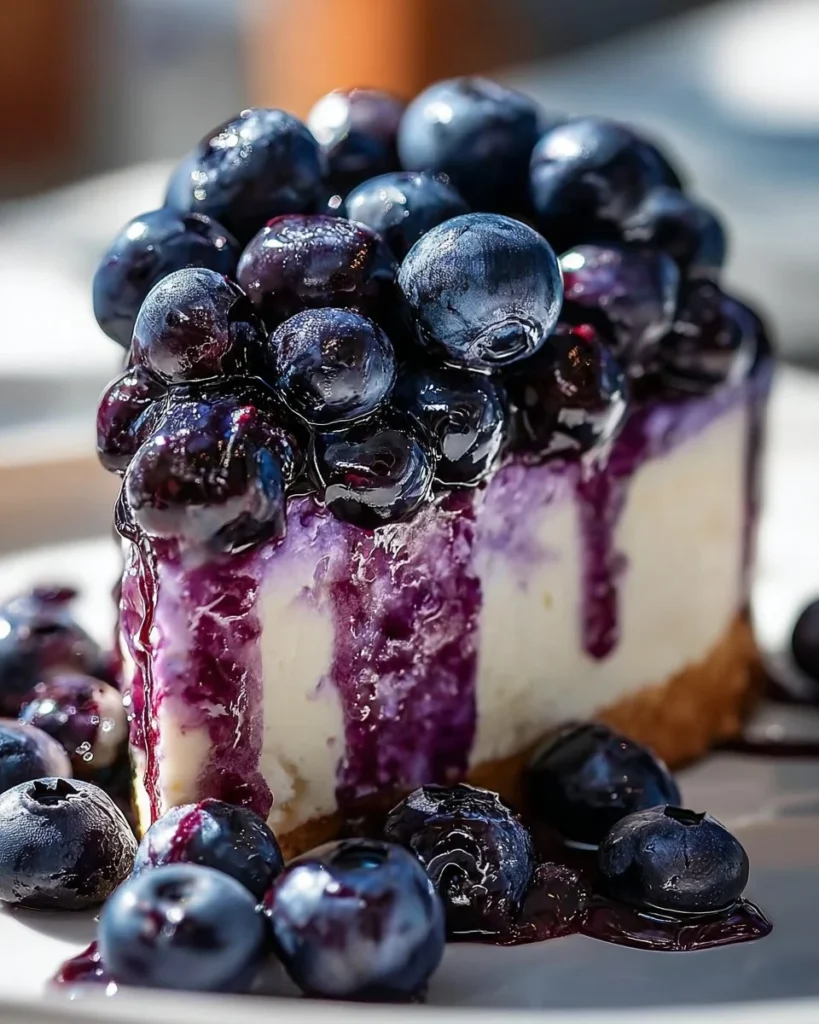 No-bake blueberry split cake with fresh blueberries and creamy layers