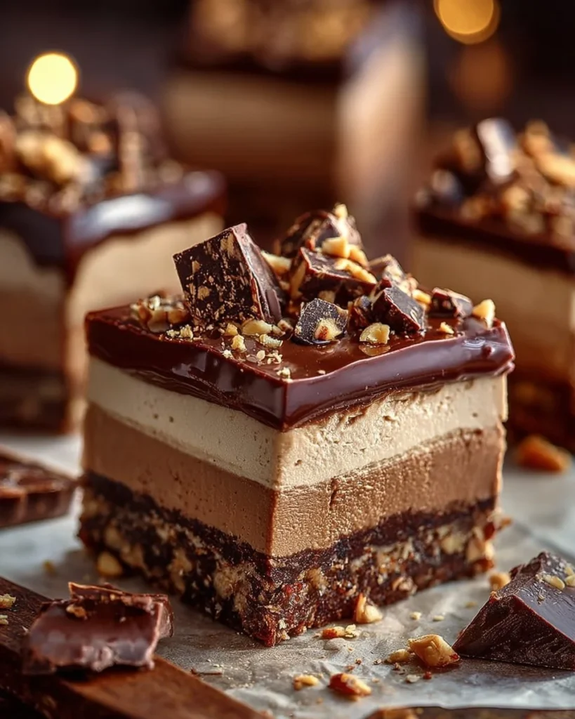No-Bake Double Chocolate Cheesecake Bites on a platter