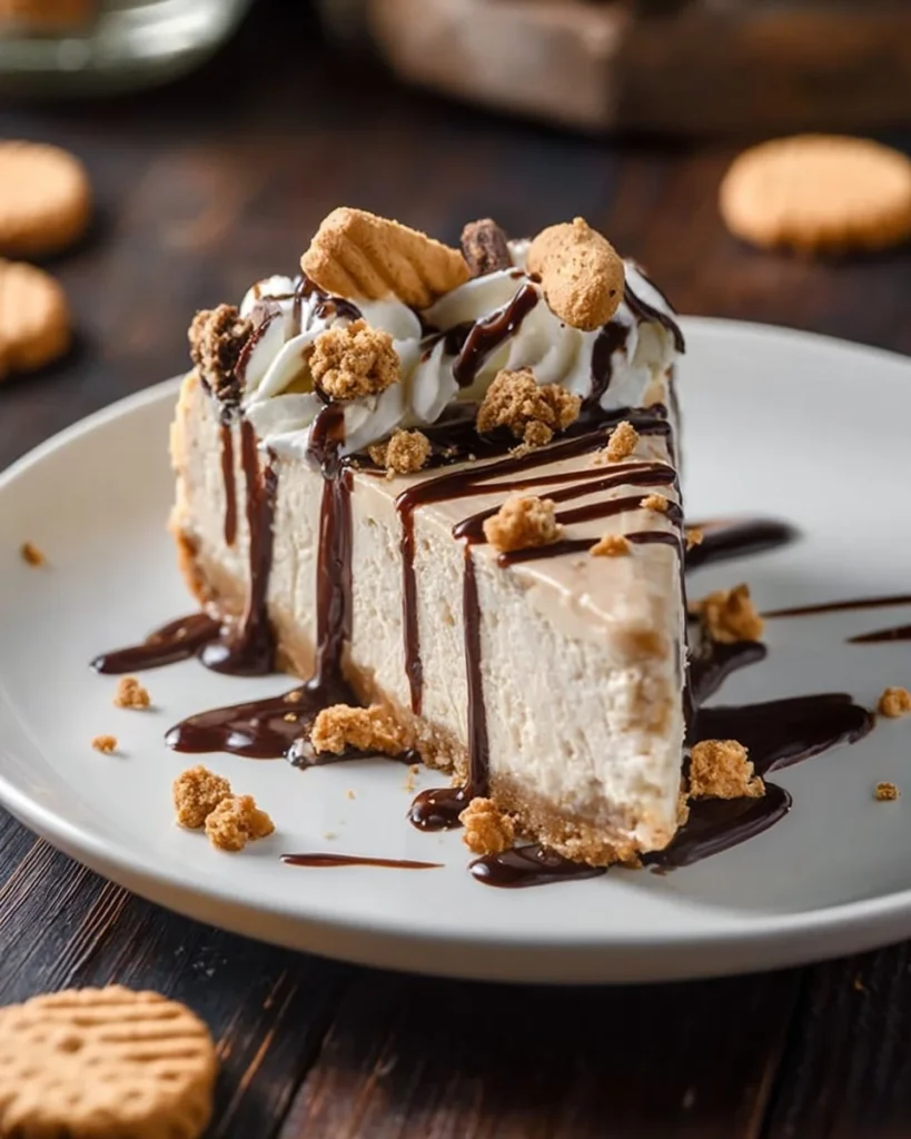 No bake frozen peanut butter cheesecake with Nutter Butter crust