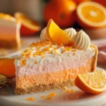 No-Bake Orange Creamsicle Pie with a creamy texture and orange topping