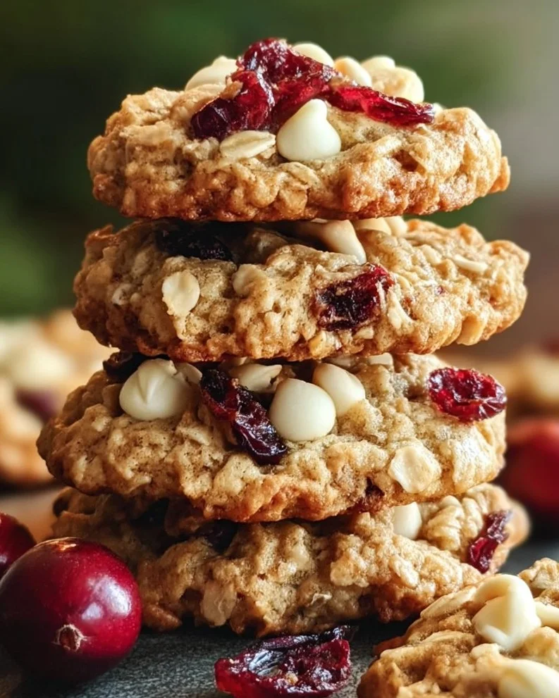 Homemade oatmeal cranberry cookies with a chewy texture