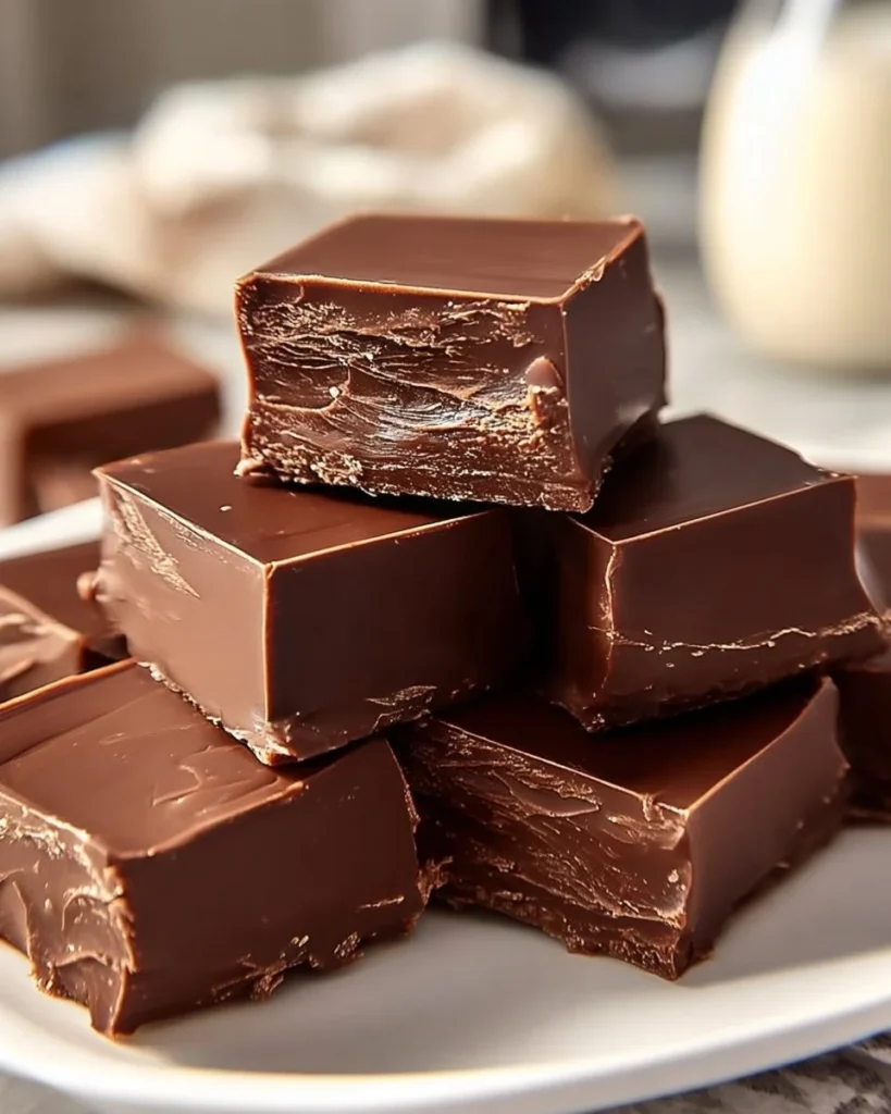 Delicious old fashioned fudge served on a plate