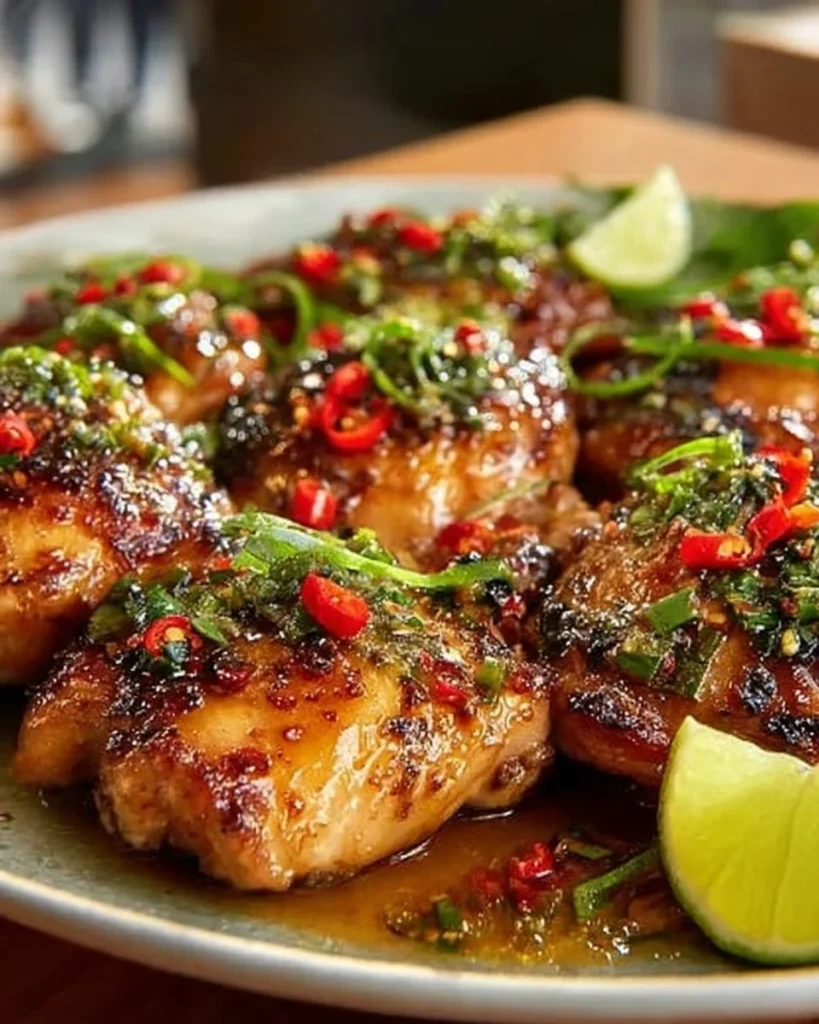 Delicious One Pan Coconut-Lime Chicken with vibrant colors and fresh ingredients