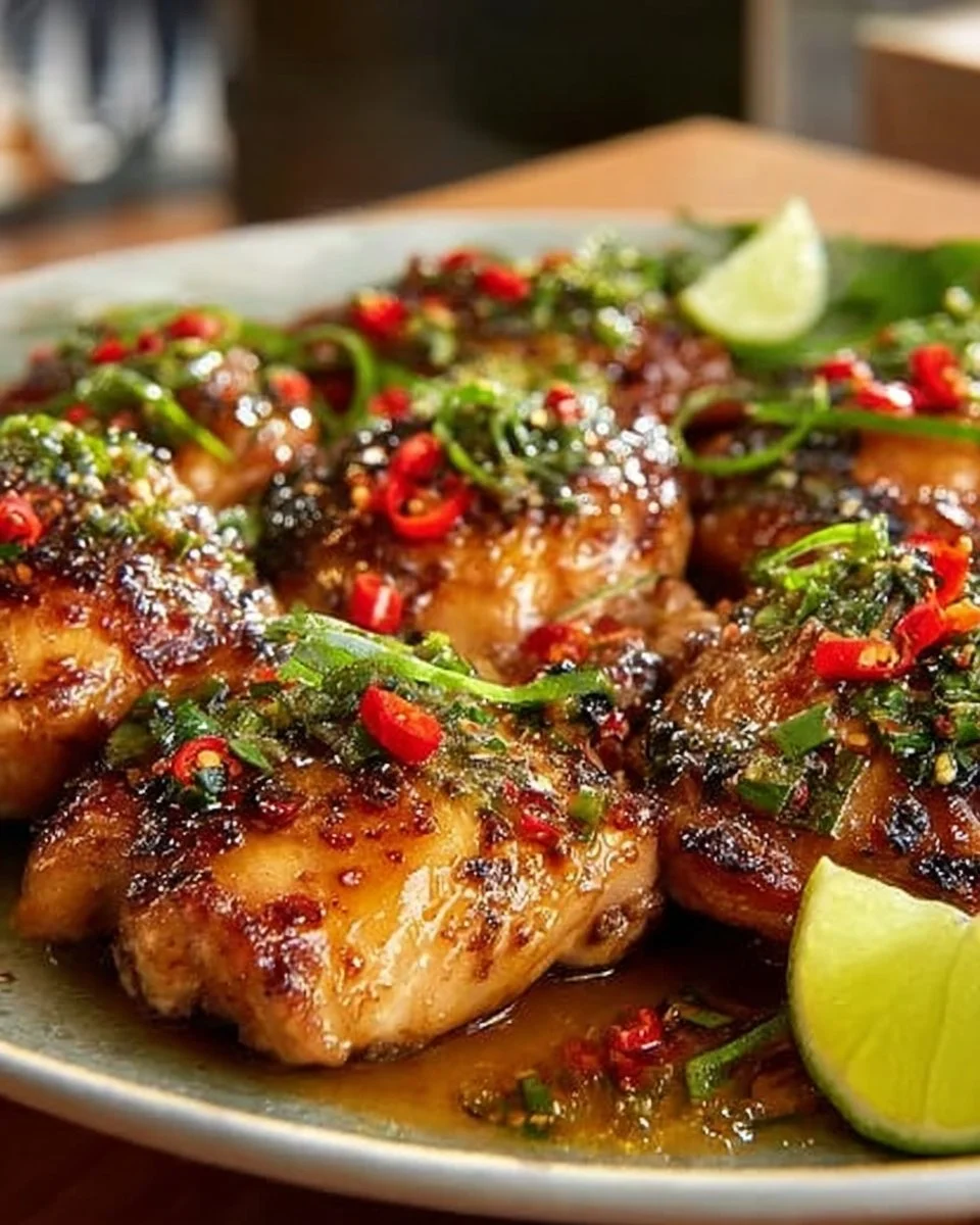 Delicious One Pan Coconut-Lime Chicken with vibrant colors and fresh ingredients