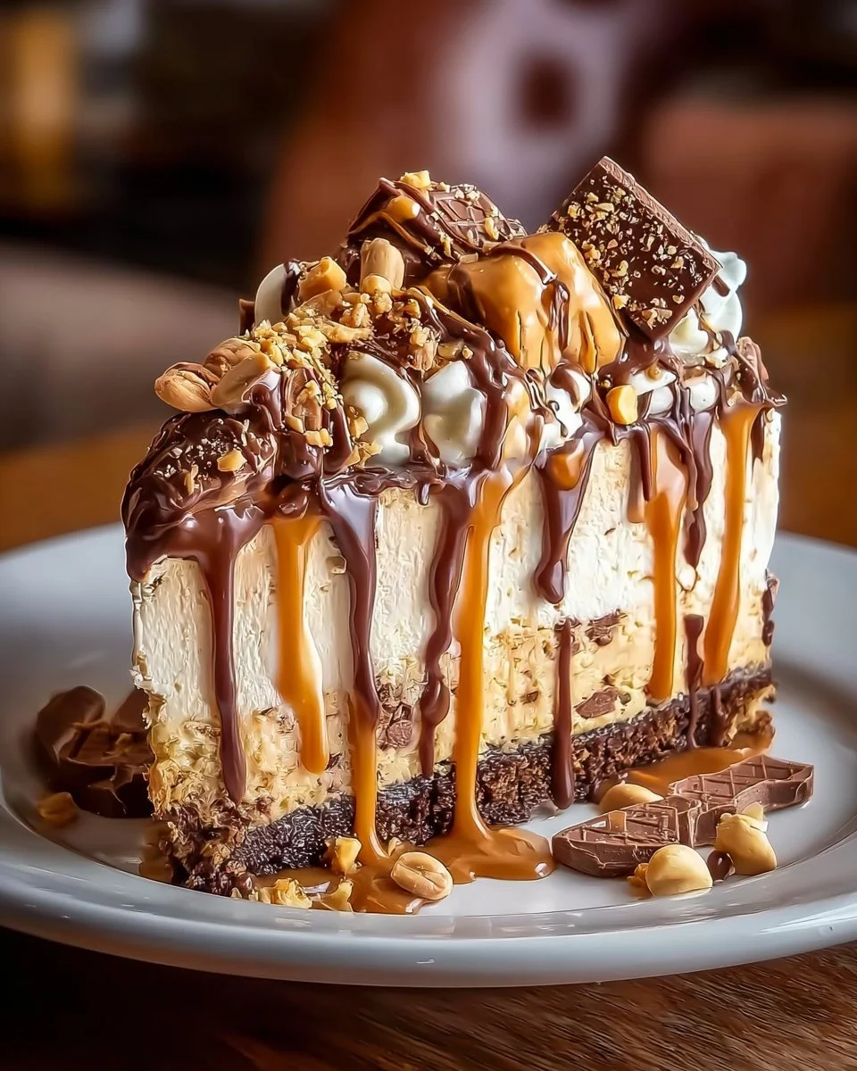 Peanut Butter Cup Bliss Cheesecake with rich peanut butter topping