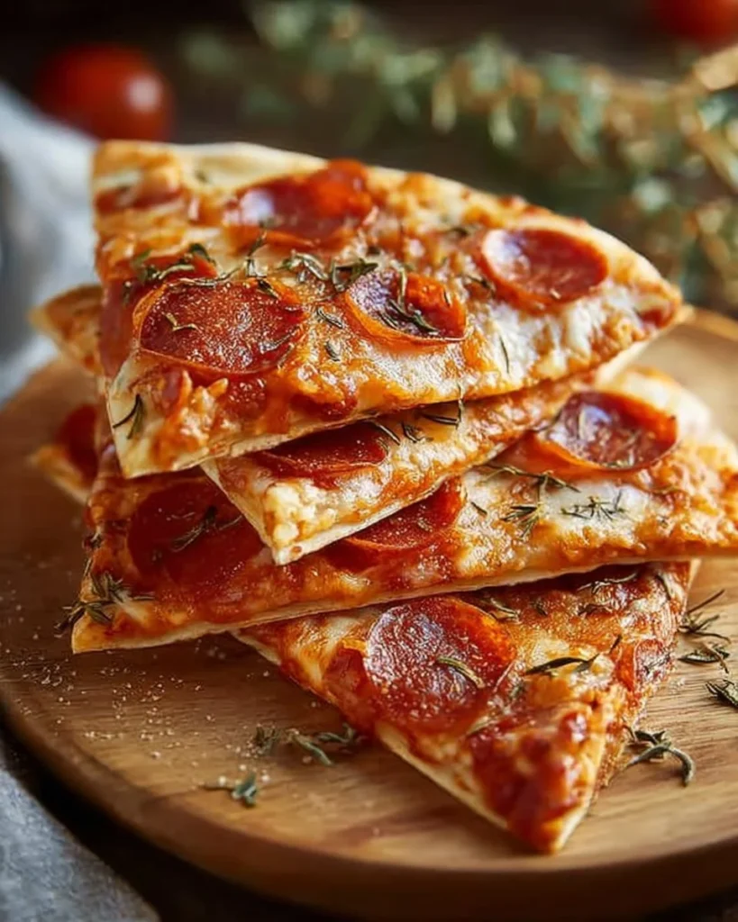 Delicious homemade Pepperoni Pizzadillas served on a plate