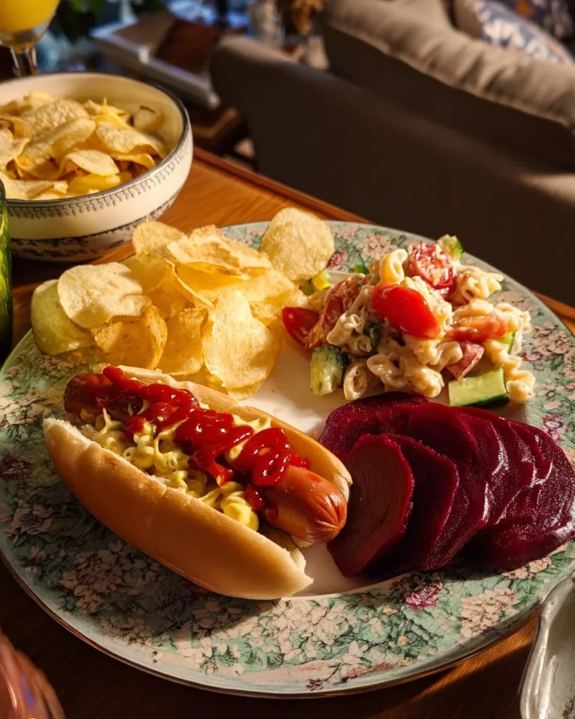 Delicious potato salad served alongside cold pasta salad in a colorful bowl.