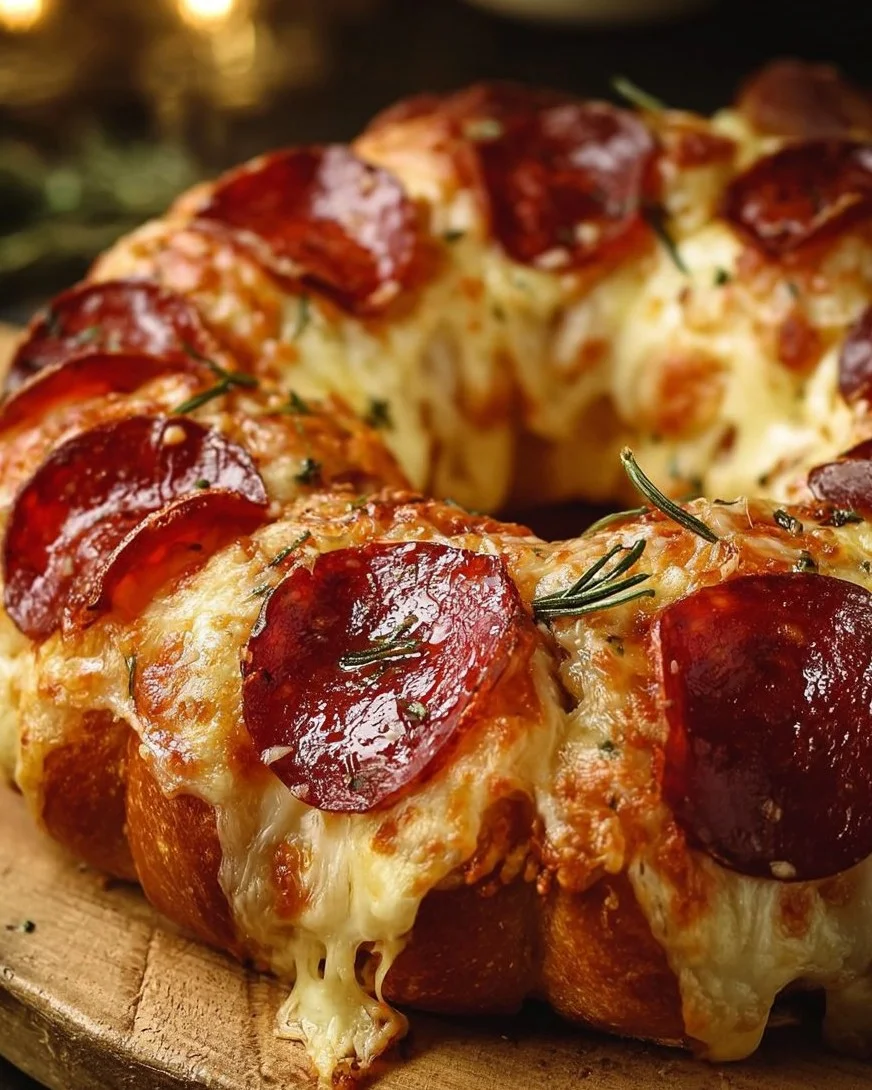 Pull-Apart Pizza Bread recipe with cheesy toppings and herbs