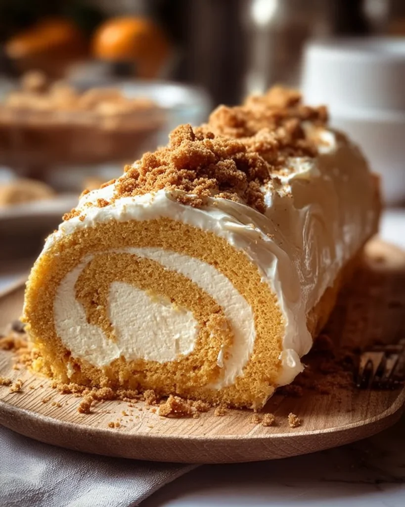 Delicious Pumpkin Cheesecake Roll with a creamy filling and fall spices
