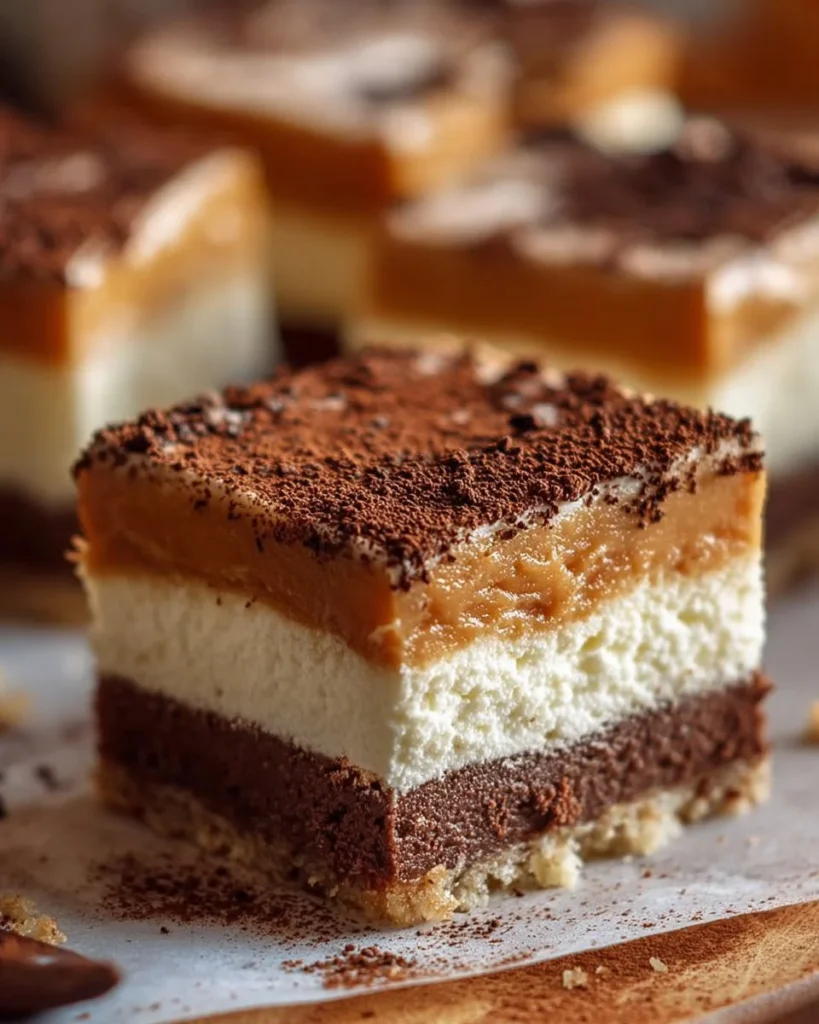 Delicious pumpkin cream cheese dream bars topped with a drizzle