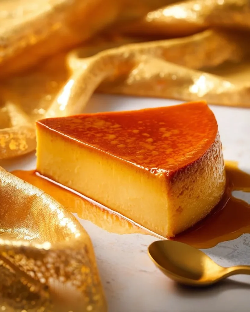 Pumpkin flan served on a plate, showcasing its creamy texture and caramel topping.