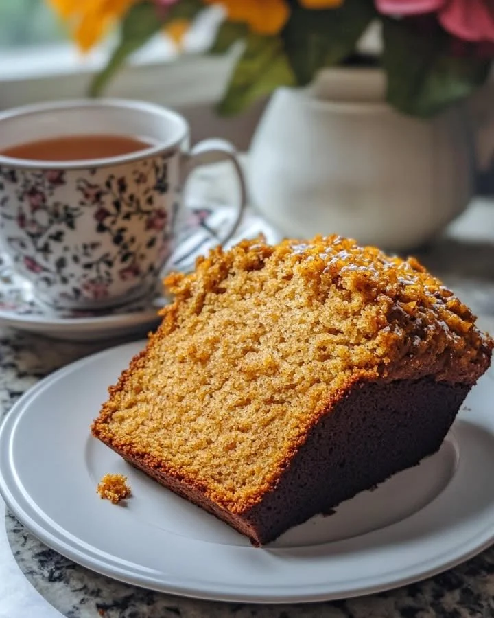 Freshly baked Pumpkin Spice Bread with autumn spices and pumpkin puree