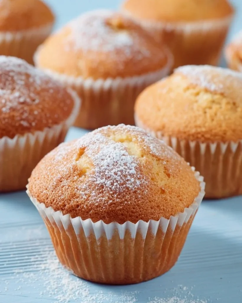Freshly baked Quark Muffins with a golden crust and rich texture.