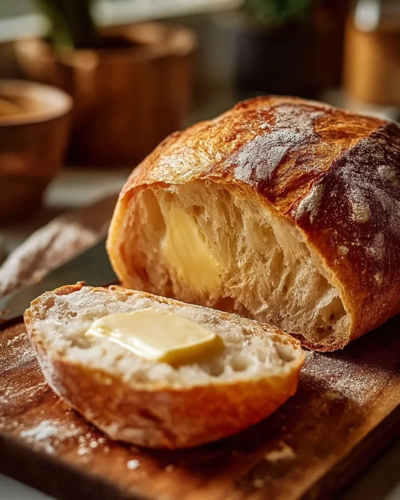 Beautifully baked quick and fluffy homemade bread loaf on a wooden table.