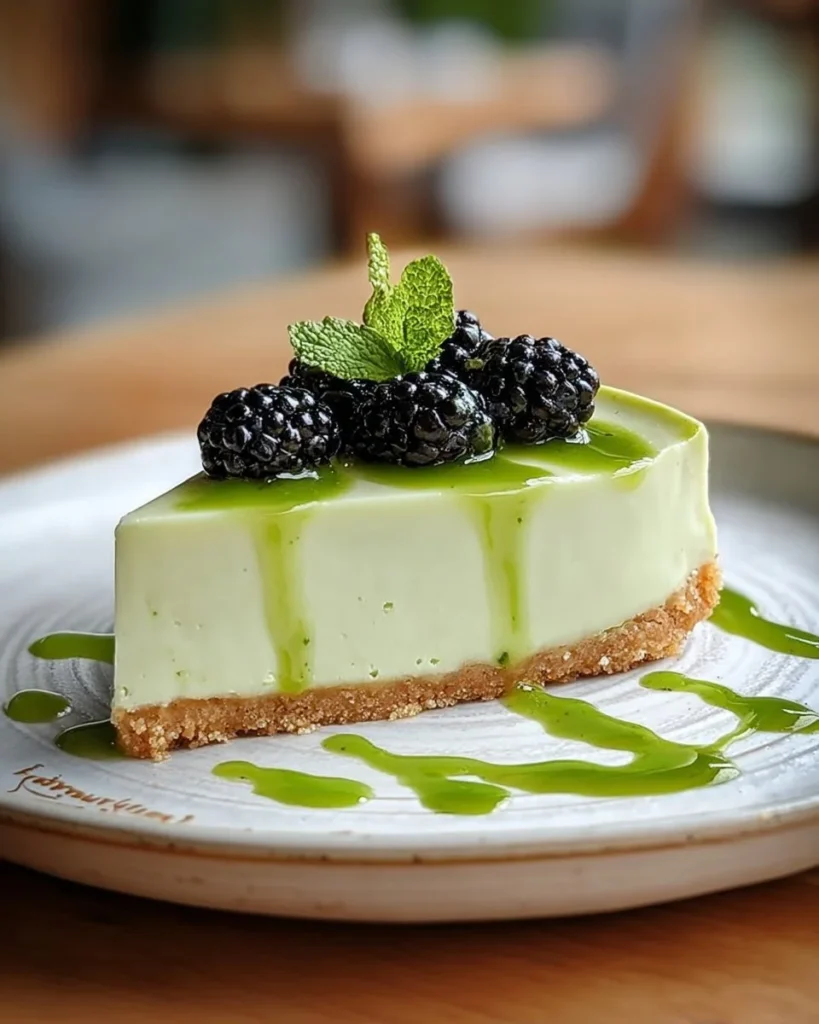 Refreshing lime mousse cheesecake with lime glaze, a delightful dessert treat