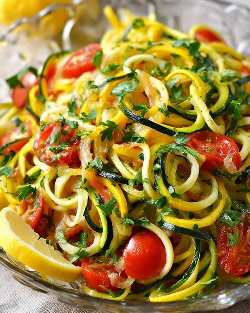 Refreshing summer squash salad with vibrant vegetables and dressing