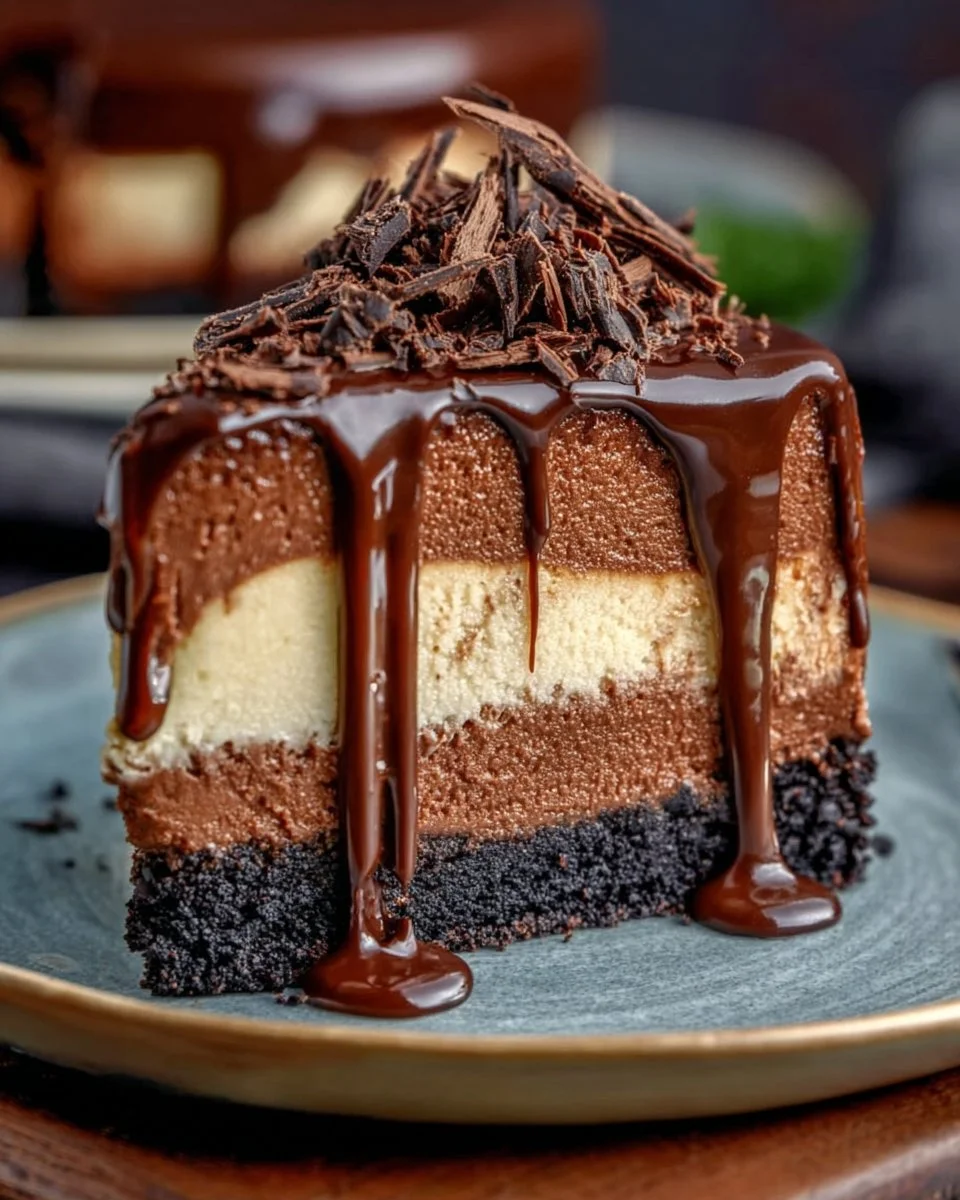 Delicious salted caramel chocolate cheesecake cake with creamy layers and rich toppings