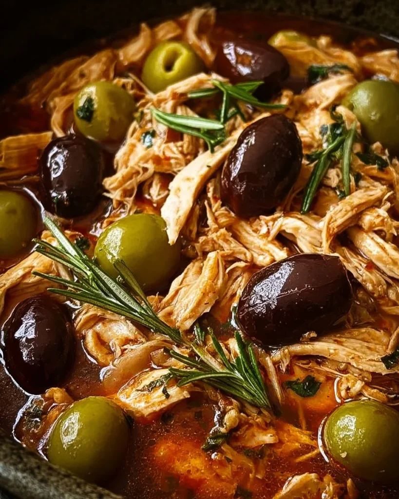 Delicious Slow Cooker Mediterranean Chicken served with fresh vegetables and herbs