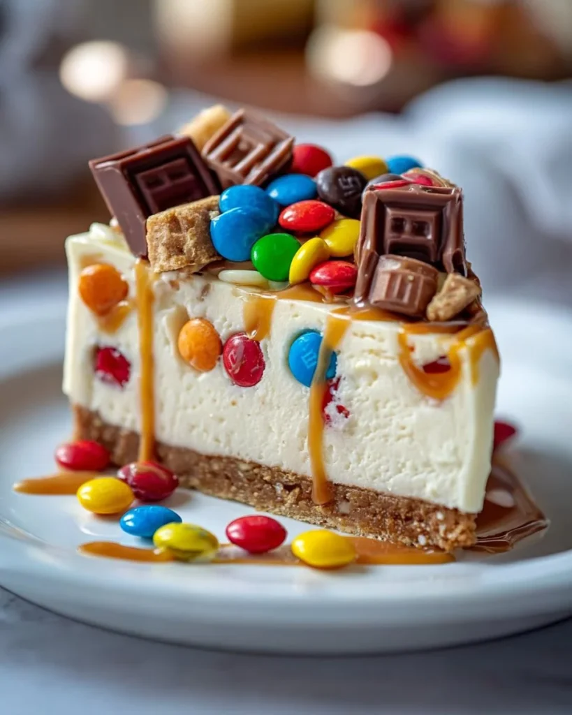 Decadent Snickers Cake with layers of chocolate, caramel, and peanuts